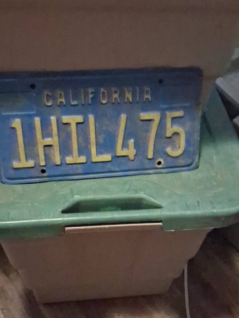 Vintage Blue and Yellow California License Plate - Vintage